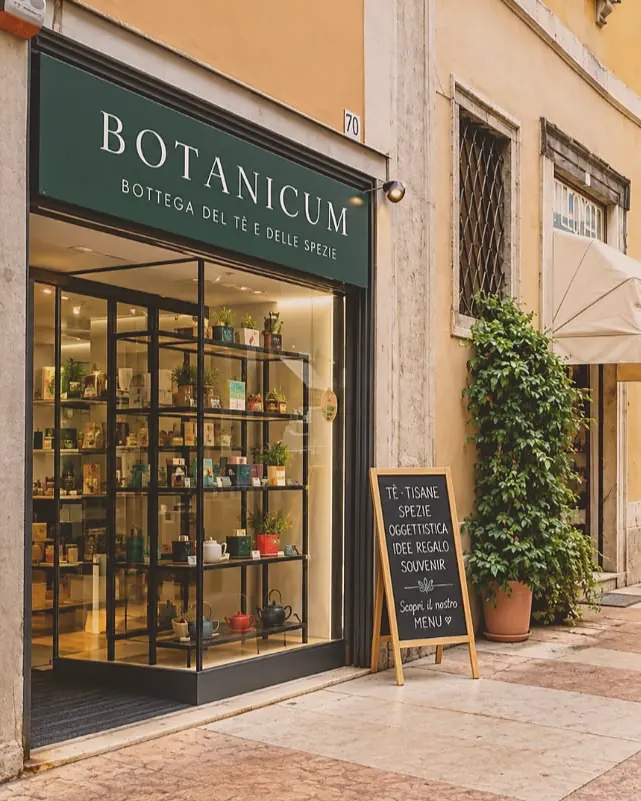 La bottega Botanicum in Via San Pietro 70, nel centro storico di Trento